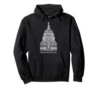 Washington, D.C., hand-drawn Capitol, Pullover Hoodie