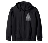 Washington, D.C., hand-drawn Capitol, Zip Hoodie