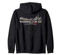 Washington D.C Landmarks Vintage USA Travel Zip Hoodie