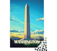Washington D.C. Monument 1000 Piece Jigsaw Puzzle, Global Monument Landscape, 1000 Pieces for Adults, Travel Gift for Adults, Mindful Activity, 52x38cm/1000pcs