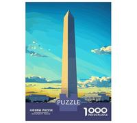 Washington D.C. Monument 1000 Piece Jigsaw Puzzle, Historic Square Architecture, Weekend Hobby, Matte Printed Jigsaw, Family Night Game for Families, 38x26cm/1000pcs