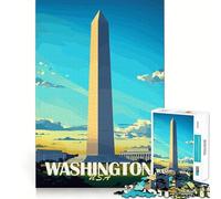 Washington D.C. Monument Jigsaw Puzzles for Adults 1000 Mind Boost Game Uniform Size Precise Pieces Travel-friendly Brain Game Gift (38x26cm)