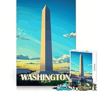 Washington D.C. Monument Puzzle for Teenagers 1000 Pieces Cognitive Recall Restful Pleasure Sharp Cut Unique Gift (38x26cm)
