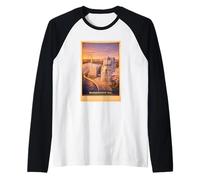 Washington D.C. US Civil Rights USA Aerial Poster Travel Art Raglan Baseball Tee