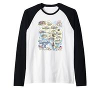 Washington DC, Capital, White House, USA, Potomac River Raglan Baseball Tee
