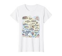 Washington DC, Capital, White House, USA, Potomac River Value Graphic T-Shirt, Women, White, XL