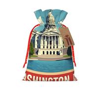 Washington Dc Capitol Buildin Drawstring Gift Bags Small Item Treats Wrapping Storage Bags Christmas Birthday Party Holiday