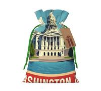 Washington Dc Capitol Buildin Drawstring Gift Bags Small Item Treats Wrapping Storage Bags Christmas Birthday Party Holiday