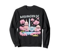 Washington DC Cherry Blossoms Landmark Art Souvenir Travel Sweatshirt