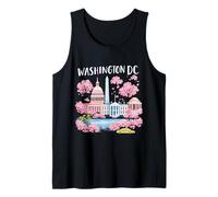 Washington DC Cherry Blossoms Landmark Art Souvenir Travel Tank Top