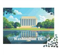 Washington DC Landmark 1000-Piece Jigsaw Puzzle for Adults, 38x26cm/1000pcs, Relaxing Indoor Activity, Focused Puzzle Time And Time at Home