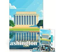 Washington DC Landmark Jigsaw 1000 Pieces Memory Skill Fun Smooth Edge Perfect Interlock Fun-filled Way to Fill Empty Hours (38x52cm)