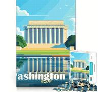 Washington DC Landmark Jigsaw for Adults1000 Pieces Brain Focus Game Precision Cut Smooth Edges Amusing Challenge for Waiting Time (50x75cm)