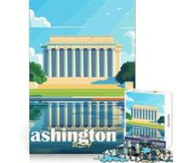 Washington DC Landmark Jigsaw Puzzles 1000 Piece for Teenagers Focus Enhance Relaxing Pastime Tight Lock Nice Gift (38x26cm)