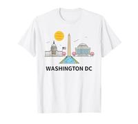Washington DC Landmarks Patriotic Travel Souvenir T-Shirt
