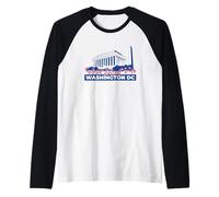 Washington DC Lincoln Memorial Cherry Blossoms Monuments Raglan Baseball Tee