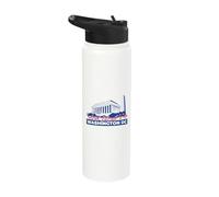 Washington DC Lincoln Memorial Cherry Blossoms Monuments Stainless Steel Insulated Water Bottle