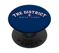 Washington DC Map Pointer The District GPS Coordinates DMV PopSockets Adhesive PopGrip