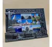 Washington DC Metal Photo Frame, 5" X7", Fits 4" x 6" Picture, DC Souvenir, Capitol White House Monuments Design, Free Standing, Rectangle, (Pewter)