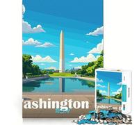 Washington DC Monument Jigsaw for Adults1000 Pieces Brain Focus Game Precision Cut Smooth Edges Amusing Challenge for Waiting Time (38x52cm)