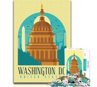 Washington DC Puzzles for Teenagers 1000 Pieces,Decompressing Intellectual Educational Toy Birthday Present,Gifts,Wall Art 38x26cm