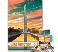 Washington DC Puzzles for Teenagers Teens 1000pc Puzzle,Decompressing Intellectual Educational Toy Secret Santa Gifts 38x26cm