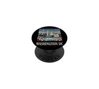 Washington DC Skyline Monuments Retro Vintage Art PopSockets Adhesive PopGrip