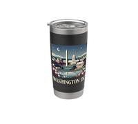 Washington DC Skyline Monuments Retro Vintage Art Stainless Steel Insulated Tumbler