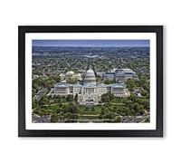 Washington DC The White House Landscape Modern Framed Print | A2 Black Framed Wall Art | Ready to Hang | Modern Nature Picture | Living Room Bedroom Lounge Office
