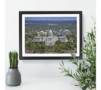 Washington DC The White House Landscape Modern Framed Print | A3 Black Framed Wall Art | Ready to Hang | Modern Nature Picture | Living Room Bedroom Lounge Office