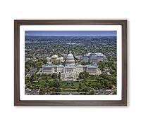 Washington DC The White House Landscape Modern Framed Print | A3 Walnut Framed Wall Art | Ready to Hang | Modern Nature Picture | Living Room Bedroom Lounge Office