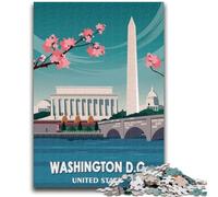 Washington Dc Travel Art 1000 Piece Jigsaw Puzzles for Adults Gifts,Decompressing Intellectual Educational Toy Great Gifts And Toys (50x75cm)