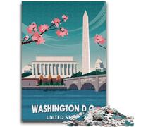 Washington Dc Travel Art Adult Jigsaw Puzzles 1000 Pieces, Toys Educational Games Stress Relieving Secret Santa Gifts for And Age 14 1000pcs (26x38cm)
