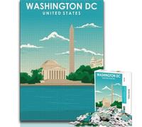 Washington DC Travel Print Puzzles for Adults Teens 1000pc Puzzle,Decompressing Intellectual Educational Toy Great Gifts And Toys 38x26cm