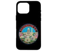 Washington DC USA Round Travel Souvenir City Tourist Gift Case for iPhone 16 Pro Max