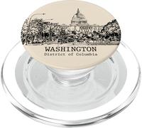 Washington DC Vintage Skyline Drawing PopSockets PopGrip for MagSafe