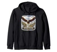 Washington Eagle Mountain Wilderness State Pride Art Zip Hoodie