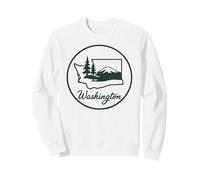 Washington Evergreen State WA PNW Round Logo Minimalist Sweatshirt