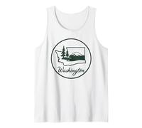 Washington Evergreen State WA PNW Round Logo Minimalist Tank Top