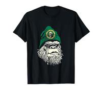 Washington Flag Bigfoot in a Beanie T-Shirt