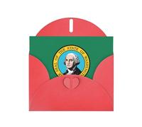 Washington Flag print Double sided pearl thank-you card, party invitation card, fit for all occasions
