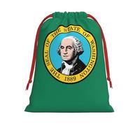 Washington Flag Print Functional Gift Storage Bag Eco-Friendly Comfortable Touch Outdoor Activities Use