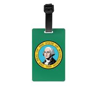 Washington Flag Print PVC Luggage Tag Versatile ID Holder for Strollers and Bags Practical Travel Accessory Multi-Use
