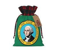 Washington Flag Print Xmas Drawstring Gift Festive Packaging Christmas Birthday Bags Wrapping Needs