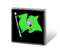 Washington Flag Printed Square Brooches Colorful Fashion Pins Badge for Backpacks Shirts Scarf