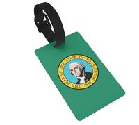 Washington Flag Printed Travel Bag Labels Unique Suitcase Identifiers with Personal Information Column