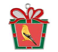 Washington Goldfinch Birds Christmas Pendants Xmas Tree Alloy Decorative Hanging Ornaments for Holiday Home Party Trapezoid