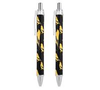 Washington Goldfinch Birds Retractable Ballpoint Pens 0.5mm Fine Black Inks Roller Smooth Writing Office Supplies 2 PCS