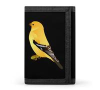 Washington Goldfinch Birds Trifold Men's Wallets with 8 Card Slots & Key Hook Slim Travel Purse Money Clip
