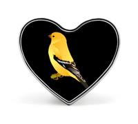 Washington Goldfinch Birds Unisex Novelty Brooches & Pins Heart Metal Lapel Badge for Clothing Shawl Hat
